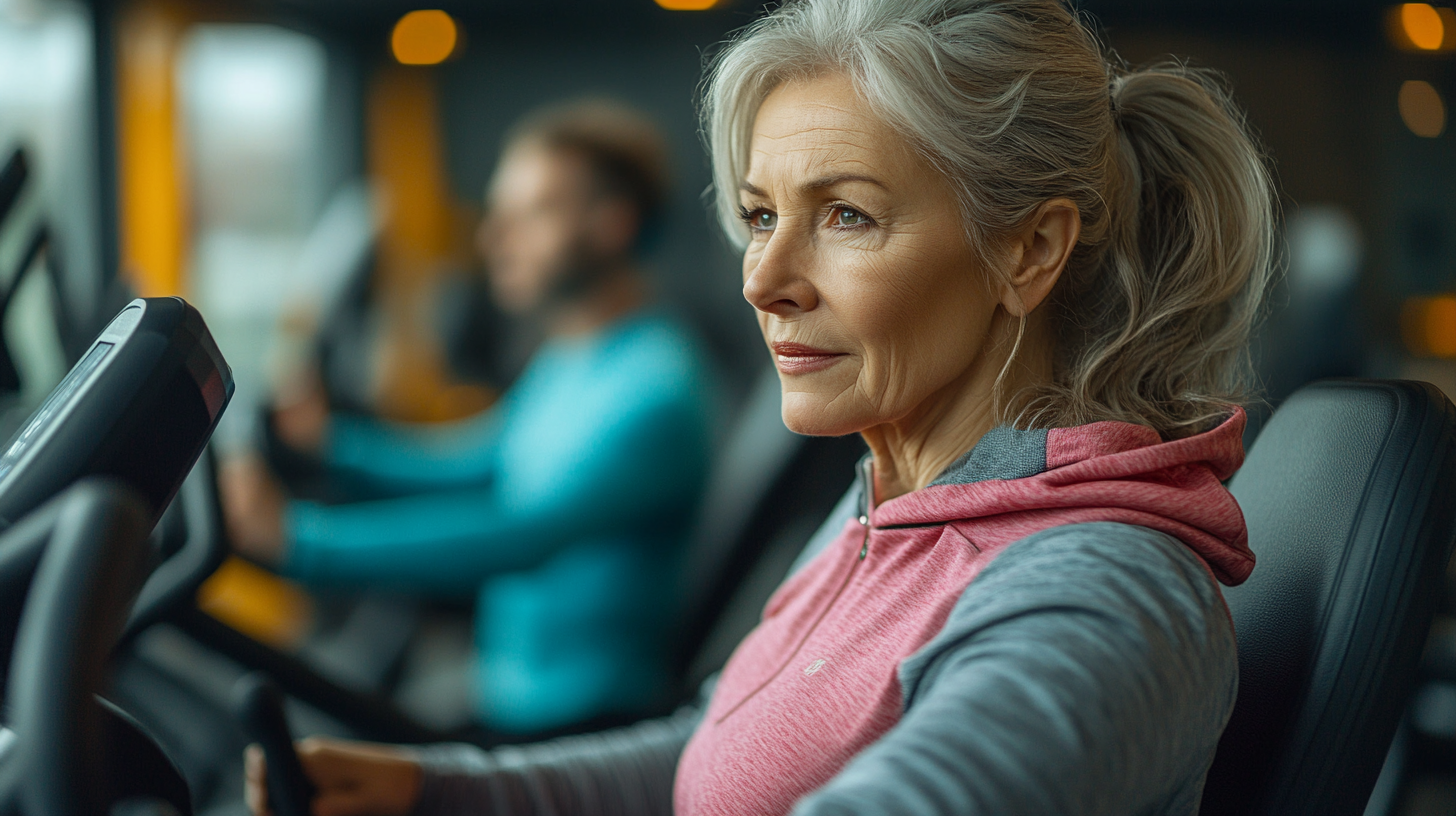 Активні люди старшого віку займаються фітнесом